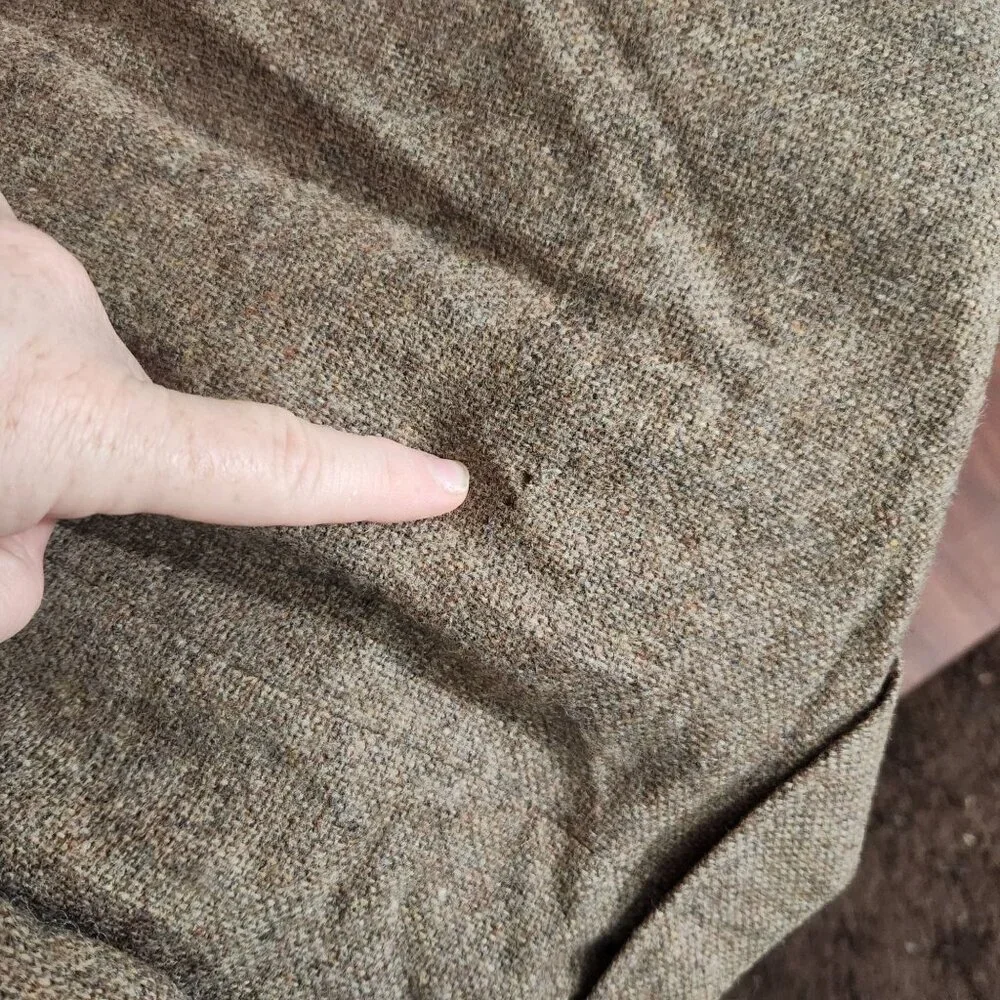 Vintage Tailored Classics Levis Mens 44L Brown Tweed Wool Sports Coat Elbow FLAW